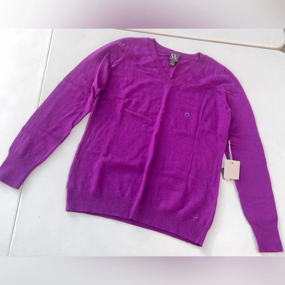 Worthington Rich Purple V-Neck Sweater